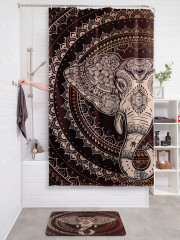 Штора для ванной с водоотталкивающей пропиткой «Слоновая мандала» - Фото 2