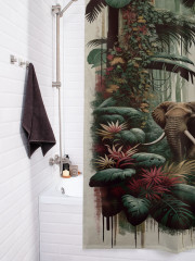 Штора для ванной с водоотталкивающей пропиткой «Слоны в джунглях» - Фото 3