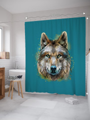 Штора для ванной с водоотталкивающей пропиткой «Смелый волк» - Фото 1
