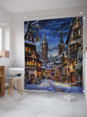 Штора для ванной с водоотталкивающей пропиткой «Снежная ночь» - Фото 1