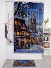 Штора для ванной с водоотталкивающей пропиткой «Снежная ночь» - Фото 2