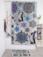 Штора для ванной с водоотталкивающей пропиткой «Снежные пингвины» - Фото 2