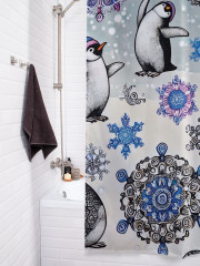 Штора для ванной с водоотталкивающей пропиткой «Снежные пингвины» - Фото 3