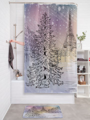 Штора для ванной с водоотталкивающей пропиткой «Снежный париж» - Фото 2