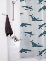 Штора для ванной с водоотталкивающей пропиткой «Сосредоточенные акулы» - Фото 3
