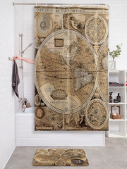 Штора для ванной с водоотталкивающей пропиткой «Старинная картография» - Фото 2