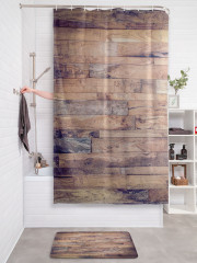 Штора для ванной с водоотталкивающей пропиткой «Старые доски» - Фото 2