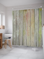 Штора для ванной с водоотталкивающей пропиткой «Старый забор» - Фото 1