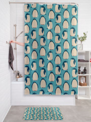 Штора для ванной с водоотталкивающей пропиткой «Стая пингвинов» - Фото 2