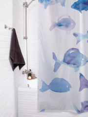 Штора для ванной с водоотталкивающей пропиткой «Стая рыб» - Фото 3