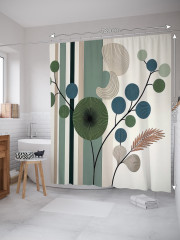 Штора для ванной с водоотталкивающей пропиткой «Стильные веточки» - Фото 1