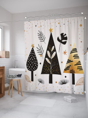 Штора для ванной с водоотталкивающей пропиткой «Стройные елочки» - Фото 1