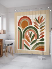 Штора для ванной с водоотталкивающей пропиткой «Сухоцветы в квадрате» - Фото 1