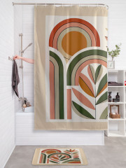 Штора для ванной с водоотталкивающей пропиткой «Сухоцветы в квадрате» - Фото 2