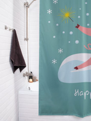 Штора для ванной с водоотталкивающей пропиткой «Счастливая свинка» - Фото 3