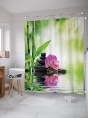 Штора для ванной с водоотталкивающей пропиткой «Тайские радости» - Фото 1