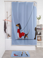 Штора для ванной с водоотталкивающей пропиткой «Такса в свитере» - Фото 2