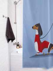 Штора для ванной с водоотталкивающей пропиткой «Такса в свитере» - Фото 3