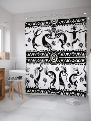Штора для ванной с водоотталкивающей пропиткой «Танцующие африканцы» - Фото 1