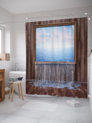 Штора для ванной с водоотталкивающей пропиткой «Текущая морская картина» - Фото 1