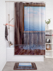 Штора для ванной с водоотталкивающей пропиткой «Текущая морская картина» - Фото 2