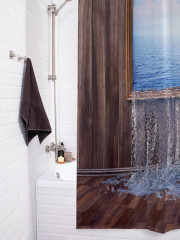 Штора для ванной с водоотталкивающей пропиткой «Текущая морская картина» - Фото 3