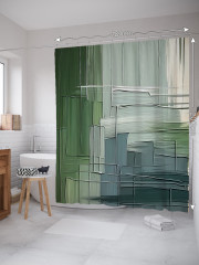 Штора для ванной с водоотталкивающей пропиткой «Темные мазки» - Фото 1