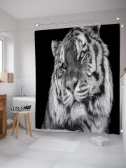 Штора для ванной с водоотталкивающей пропиткой «Тигр монохром» - Фото 1
