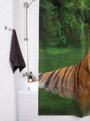 Штора для ванной с водоотталкивающей пропиткой «Тигриный заплыв» - Фото 3