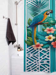 Штора для ванной с водоотталкивающей пропиткой «Тропические попугаи» - Фото 3