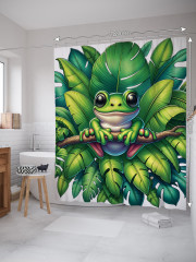 Штора для ванной с водоотталкивающей пропиткой «Тропический лягушонок» - Фото 1