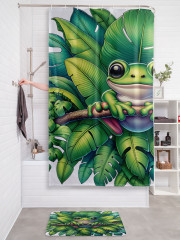 Штора для ванной с водоотталкивающей пропиткой «Тропический лягушонок» - Фото 2