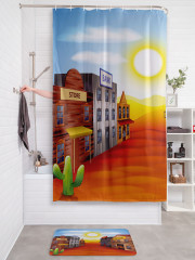 Штора для ванной с водоотталкивающей пропиткой «Улочка Дикого Запада» - Фото 2