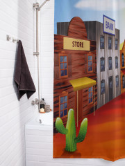 Штора для ванной с водоотталкивающей пропиткой «Улочка Дикого Запада» - Фото 3