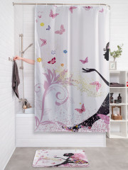 Штора для ванной с водоотталкивающей пропиткой «Фея в цветочном платье» - Фото 2