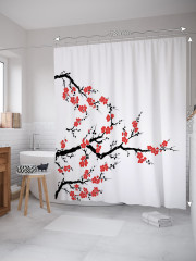 Штора для ванной с водоотталкивающей пропиткой «Цвет сакуры» - Фото 1