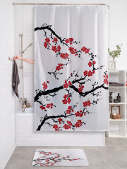 Штора для ванной с водоотталкивающей пропиткой «Цвет сакуры» - Фото 2