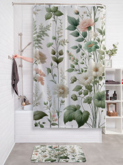 Штора для ванной с водоотталкивающей пропиткой «Цветочное панно» - Фото 2