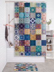 Штора для ванной с водоотталкивающей пропиткой «Цветочные узоры» - Фото 2