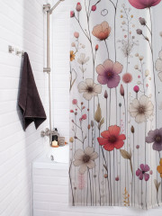 Штора для ванной с водоотталкивающей пропиткой «Цветочный минимализм» - Фото 3