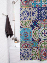 Штора для ванной с водоотталкивающей пропиткой «Цветочный пазл» - Фото 3