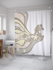 Штора для ванной с водоотталкивающей пропиткой «Цветочный скакун» - Фото 1