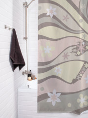 Штора для ванной с водоотталкивающей пропиткой «Цветочный скакун» - Фото 3