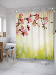 Штора для ванной с водоотталкивающей пропиткой «Цветущая ветка» - Фото 1