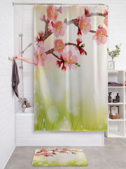 Штора для ванной с водоотталкивающей пропиткой «Цветущая ветка» - Фото 2