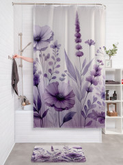 Штора для ванной с водоотталкивающей пропиткой «Цветы в траве» - Фото 2