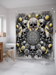 Штора для ванной с водоотталкивающей пропиткой «Черепа в лунном свете» - Фото 1