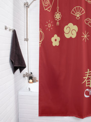 Штора для ванной с водоотталкивающей пропиткой «Японские новогодние игрушки» - Фото 3