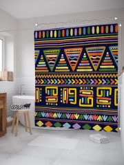 Штора для ванной с водоотталкивающей пропиткой «Яркий этнический орнамент» - Фото 1