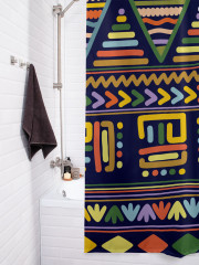 Штора для ванной с водоотталкивающей пропиткой «Яркий этнический орнамент» - Фото 3
